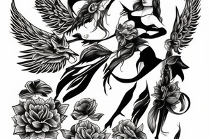 Evil female angel forearm tattoo idea