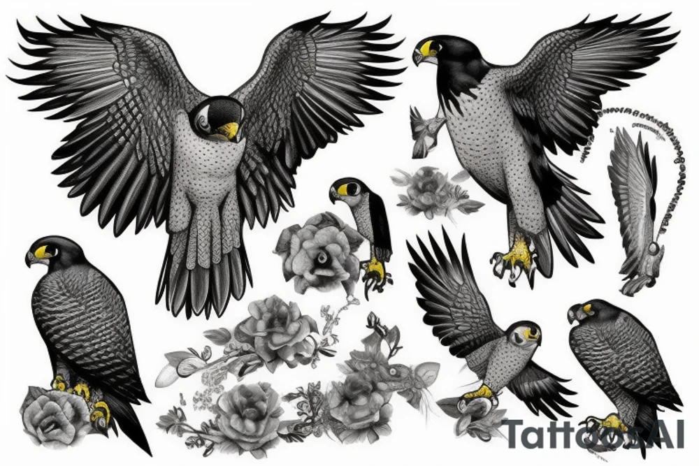 peregrine falcon tattoo idea