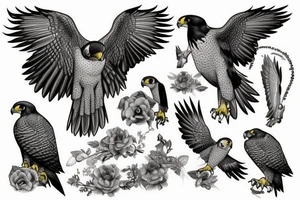 peregrine falcon tattoo idea