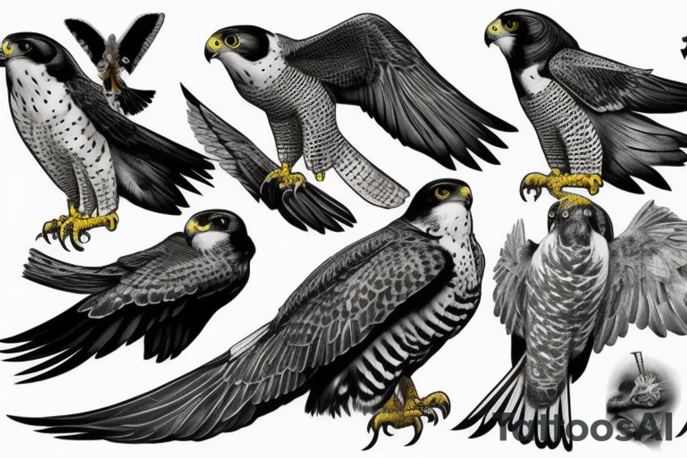 peregrine falcon tattoo idea