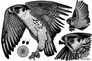 peregrine falcon, rococco tattoo idea