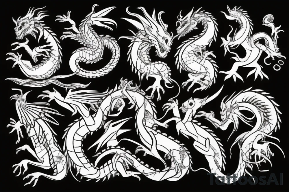 Dragon in wood tattoo idea