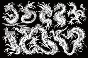 Dragon in wood tattoo idea