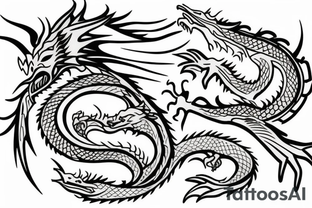 Dragon in wood tattoo idea