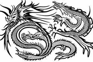 Dragon in wood tattoo idea