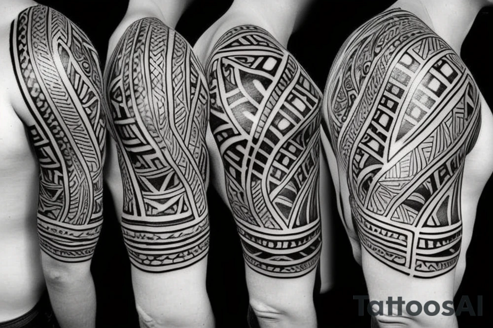 A knight inspired tribal tattoo with German and English themes. tattoo idea