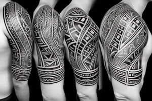 A knight inspired tribal tattoo with German and English themes. tattoo idea