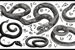 kratos four elementh snake loop tattoo idea