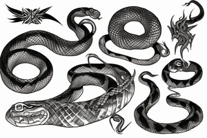 kratos four elementh snake loop tattoo idea