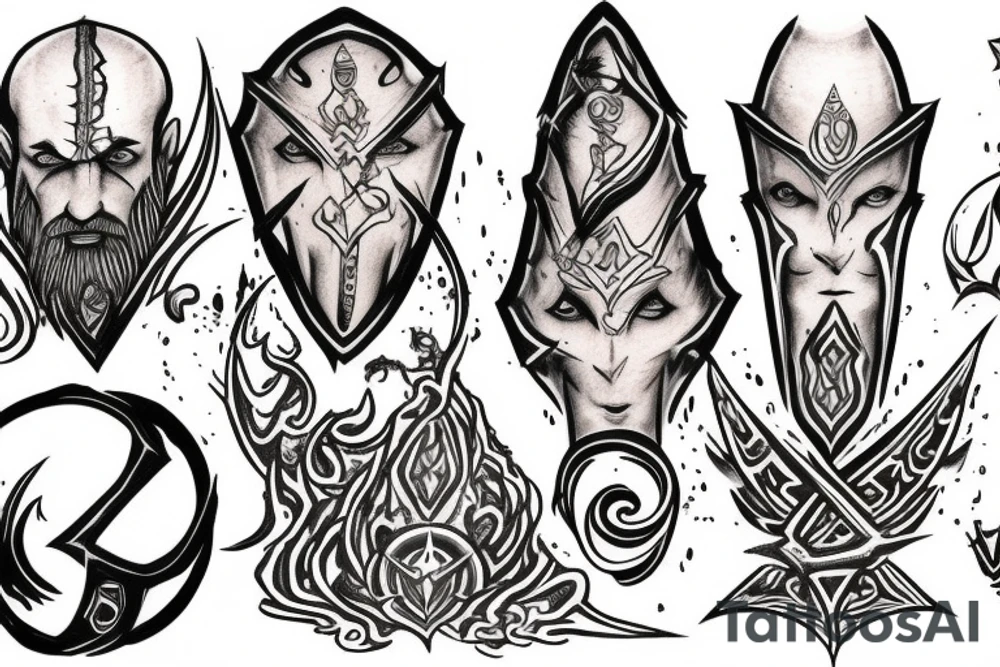 kratos four elementh tattoo idea
