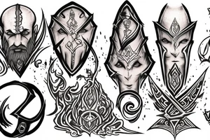 kratos four elementh tattoo idea