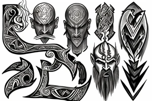 kratos four elementh tattoo idea