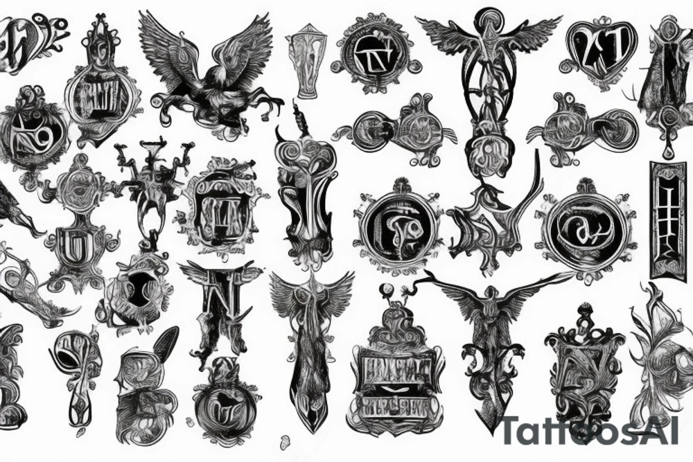 Keltenkreuz betende Hände Schwert Pistole tattoo idea