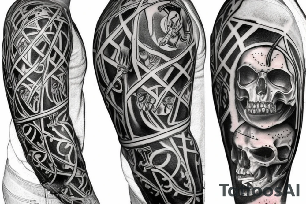 Keltenkreuz Schwert Pistole tattoo idea