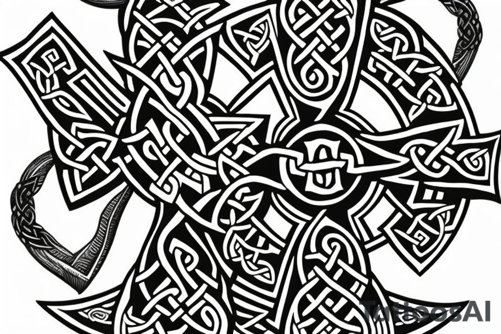 Celtic Cross sword tattoo idea
