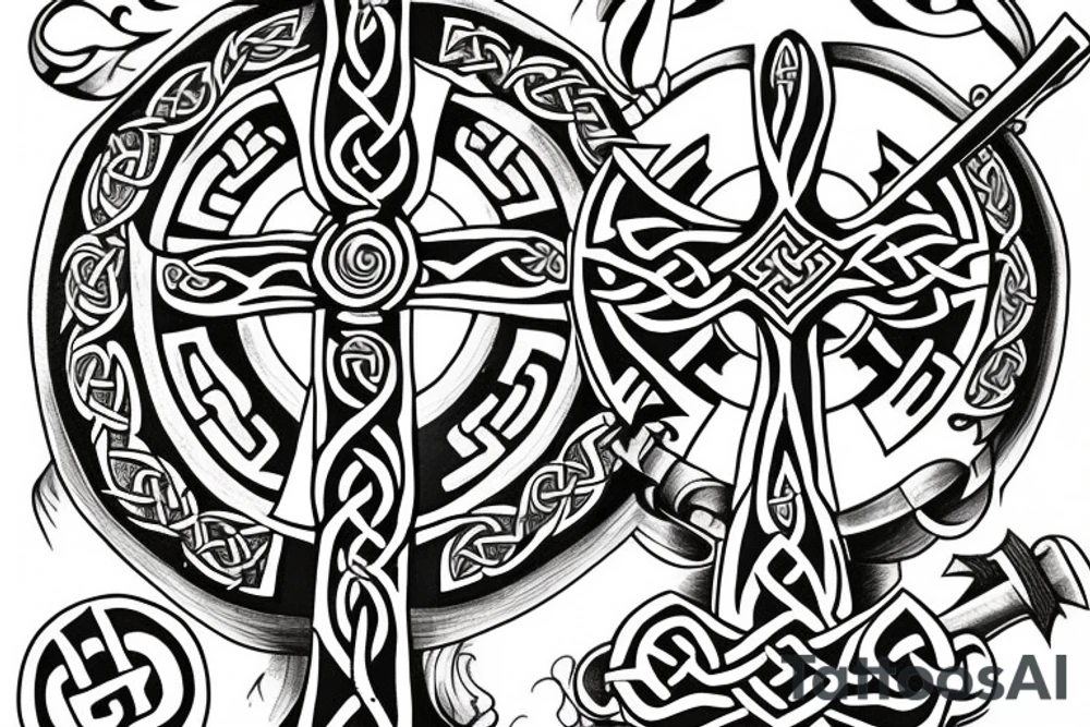 Celtic Cross with sword tattoo idea