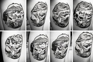 Man pushing a cookie up a hill tattoo idea