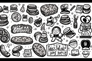 Man pushing a cookie up a hill tattoo idea
