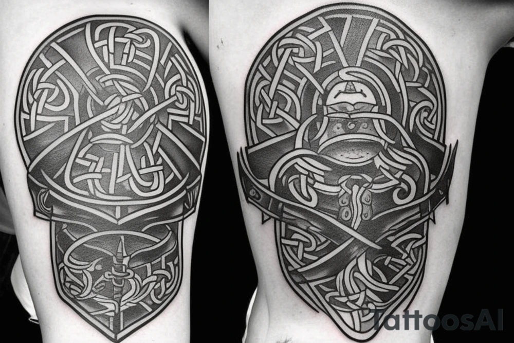 Viking shield axe tattoo idea