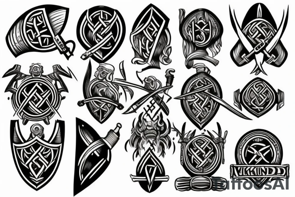 Viking shield axe tattoo idea