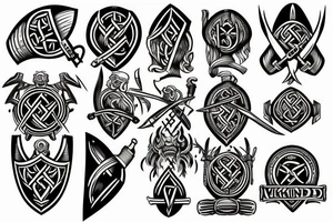 Viking shield axe tattoo idea