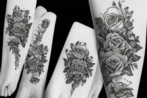 Kalaschnikow with roses tattoo idea