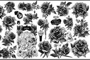 Kalaschnikow with roses tattoo idea