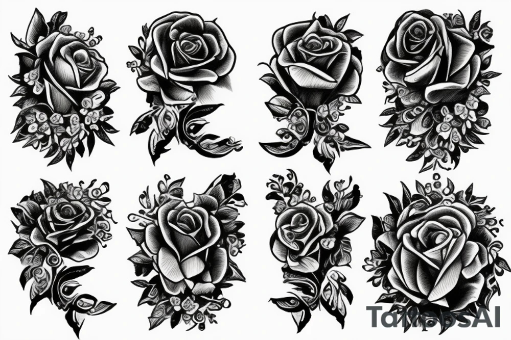 Kalashnikov with roses tattoo idea