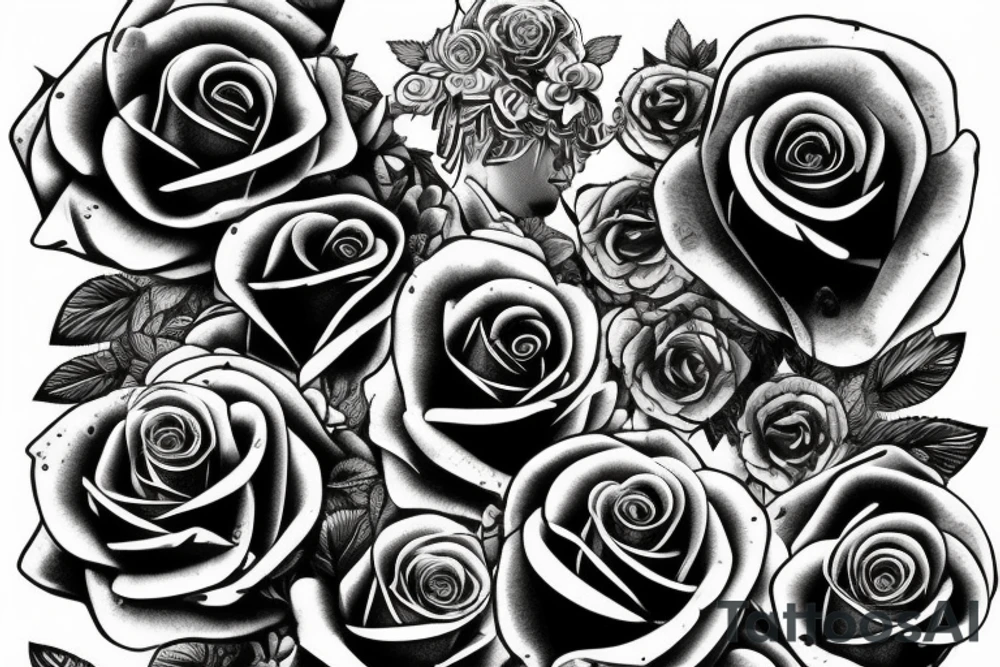 Kalashnikov with roses tattoo idea