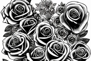 Kalashnikov with roses tattoo idea