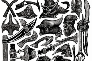 Viking with axe tattoo idea