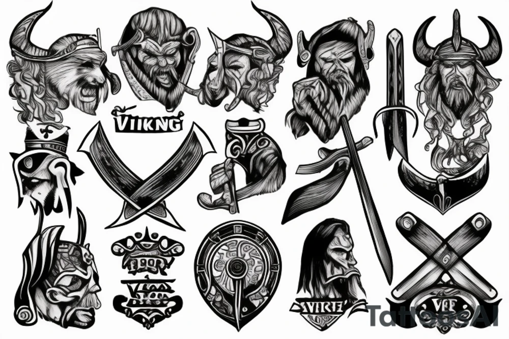 Viking with axe tattoo idea