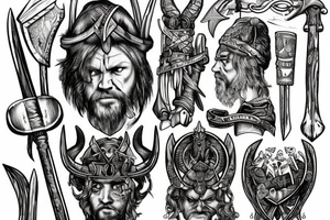 Viking with axe tattoo idea