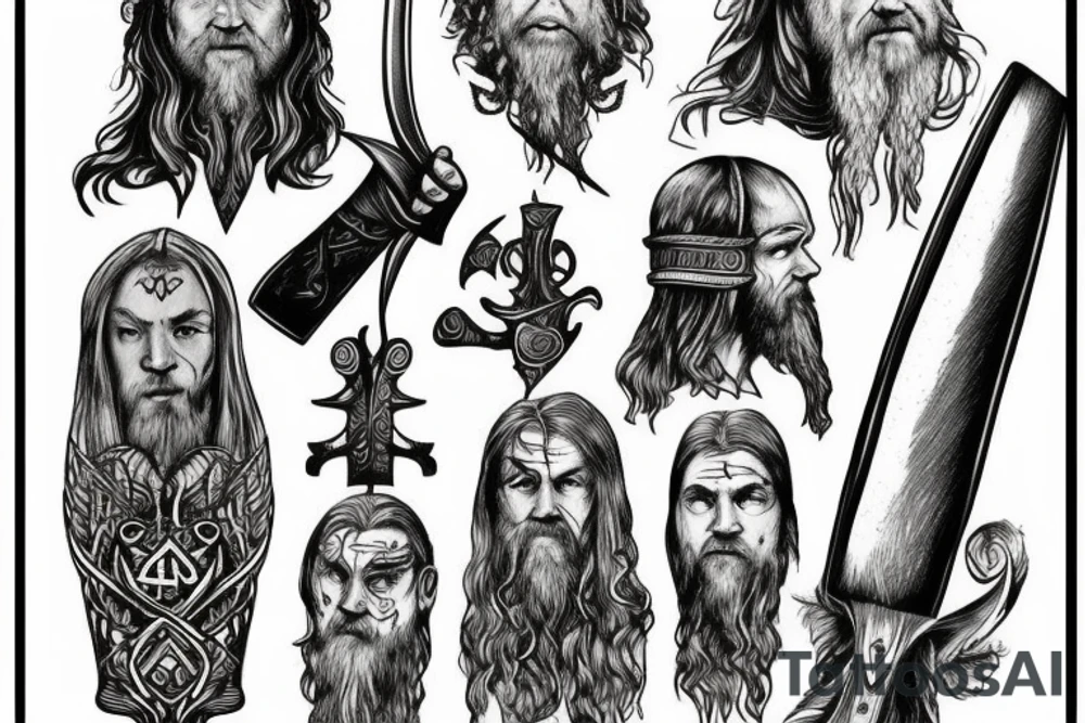 Viking with axe tattoo idea