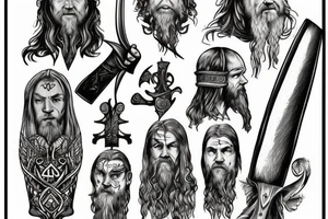 Viking with axe tattoo idea