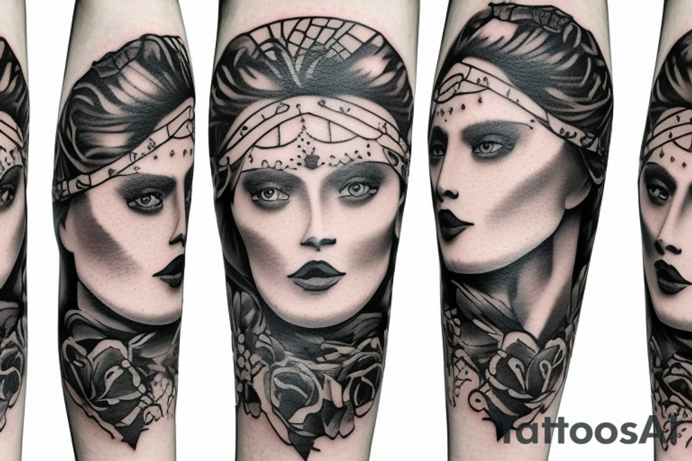 Schwarzer Löwe mit rosendornen tattoo idea