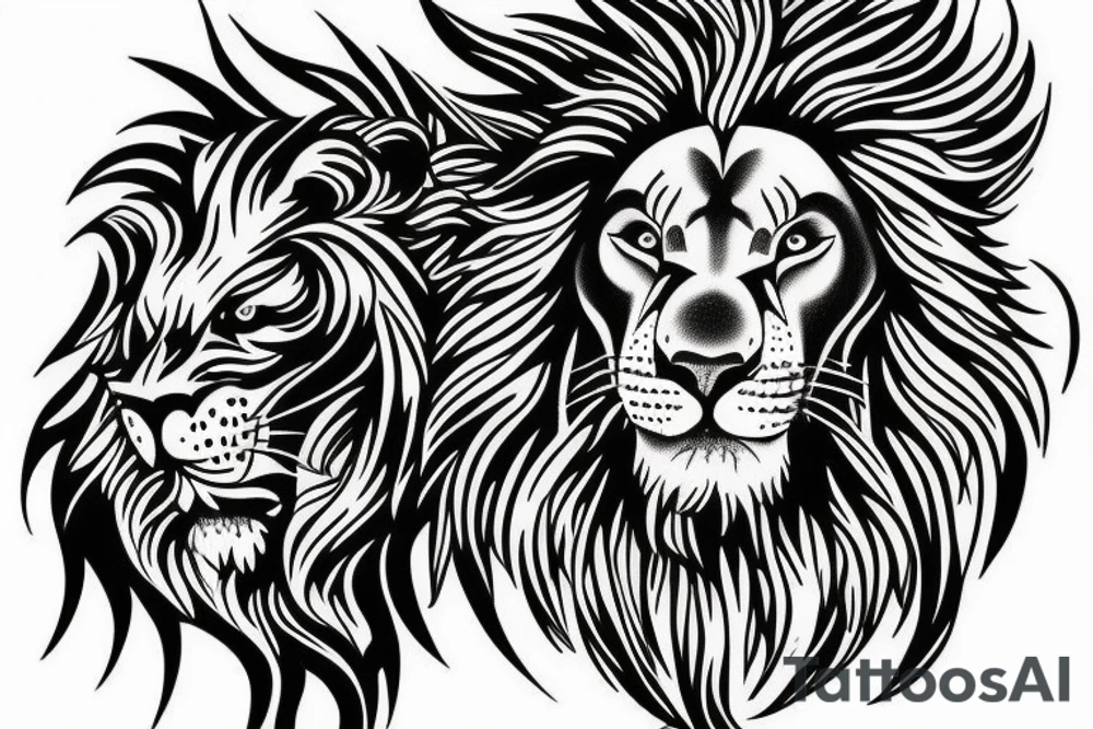 Lion with thorns tattoo idea