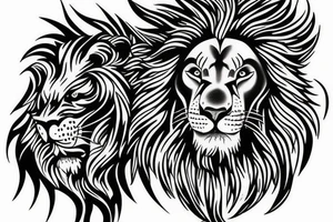 Lion with thorns tattoo idea