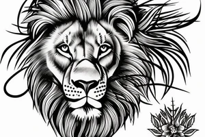Lion with thorns tattoo idea