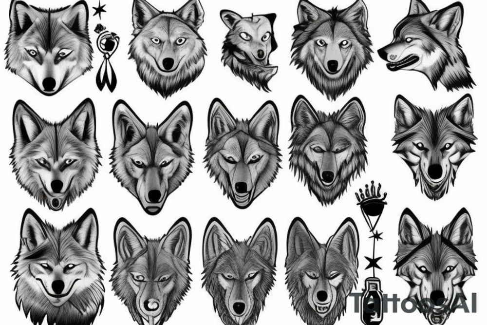 Wolf with ak 74 tattoo idea