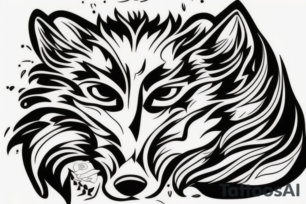 Wolf with ak 47 tattoo idea