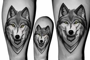 Wolf showing tooth tattoo idea