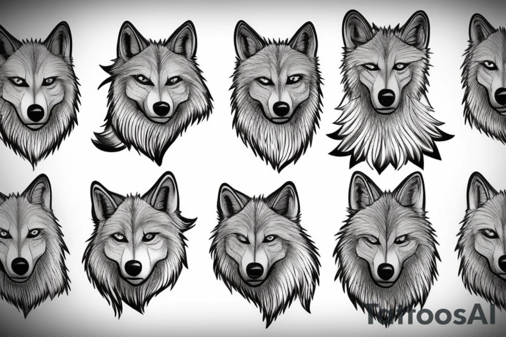 Wolf showing tooth tattoo idea