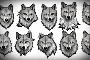 Wolf showing tooth tattoo idea