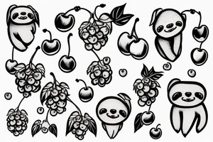 sloth and cherries tattoo idea
