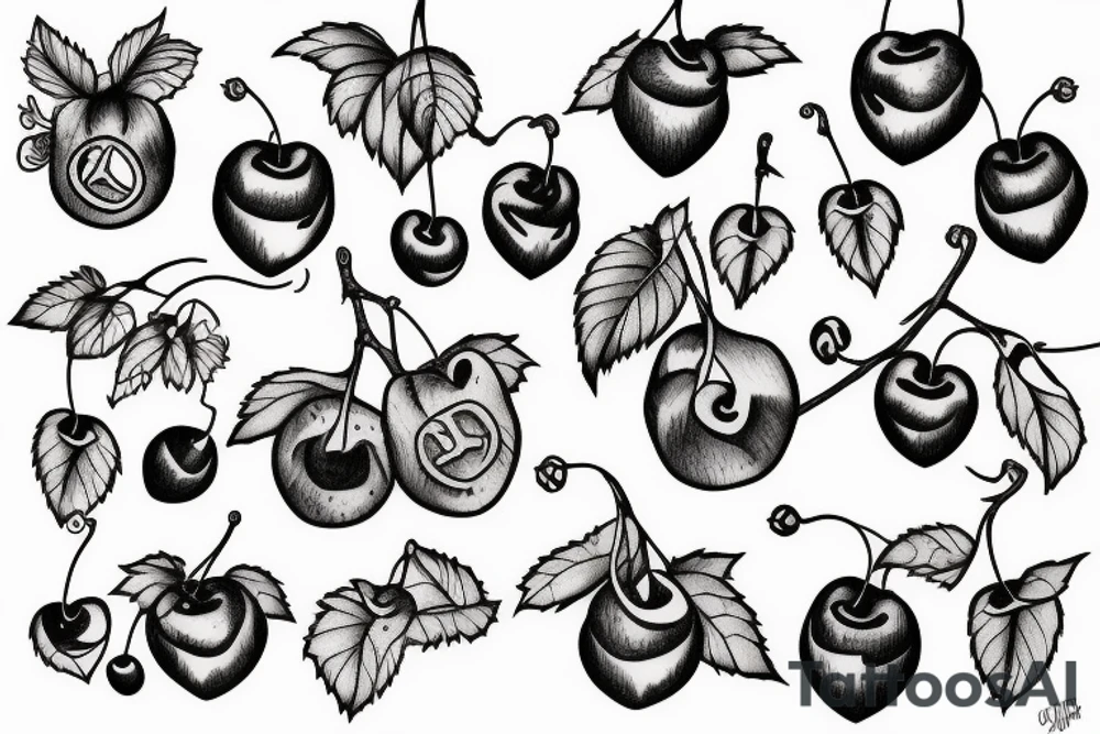 sloth and cherries tattoo idea