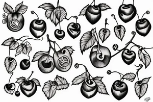 sloth and cherries tattoo idea