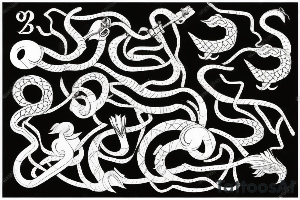 Snake cyber sigil tattoo idea