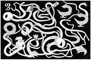 Snake cyber sigil tattoo idea
