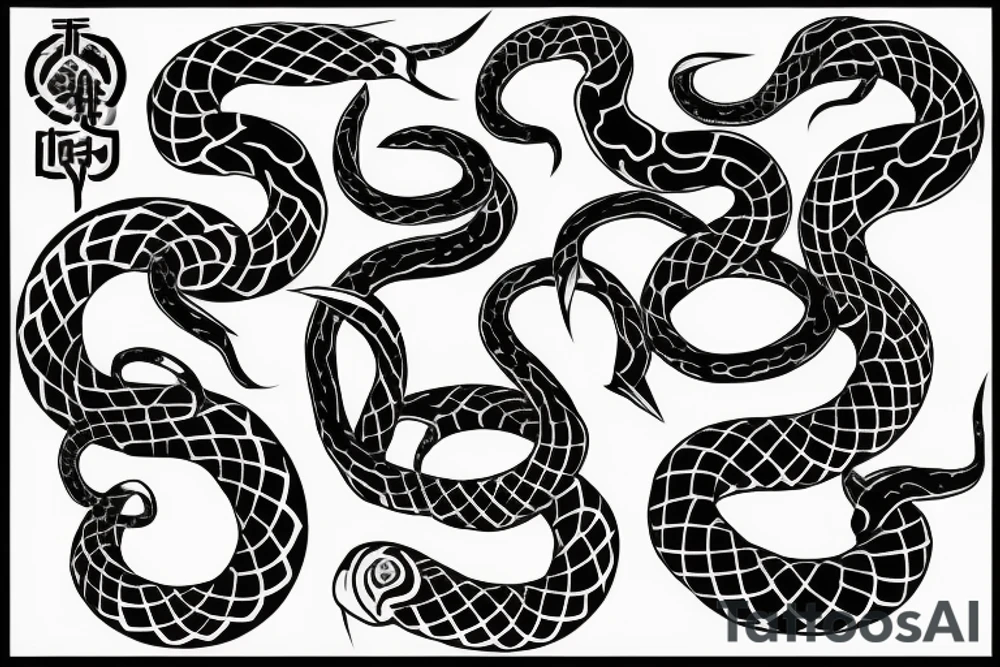 Snake cyber sigil tattoo idea